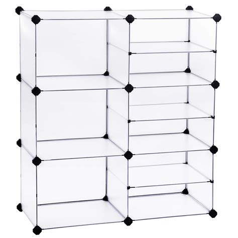 Buy SONGMICS Cube Storage Organizer, Interlocking Plastic Cubes with Divider Design, Modular ...