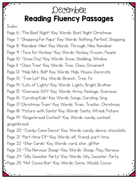 Fluency Passages For Fourth Grade