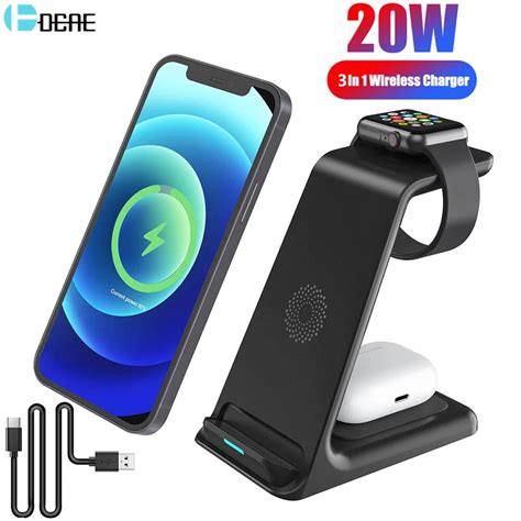 W Wireless Charger Stand For Iphone Xr Apple Watch In