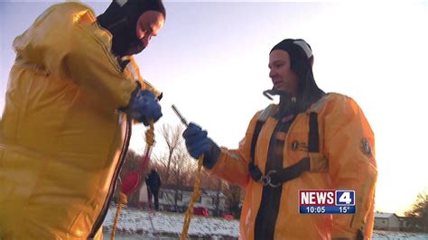 Ice Rescue Reporter Takes The Plunge Youtube