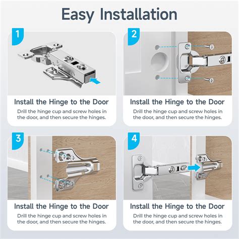 Snapklik Pack Full Overlay Soft Close Cabinet Hinges Face