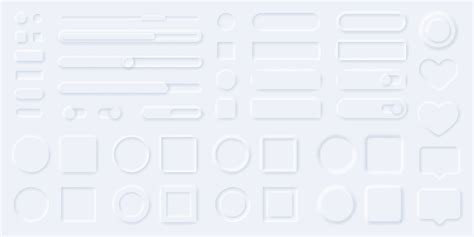 Neumorphism Style Ui Elements Buttons Progress Bars Sliders Panels