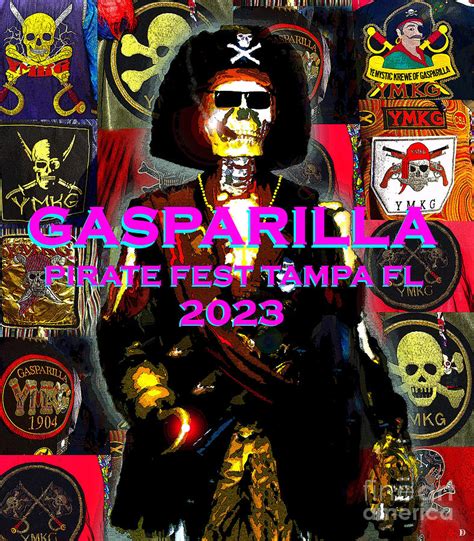 2023 Gasparilla Pirate Fest YMKG patch design Mixed Media by David Lee ...