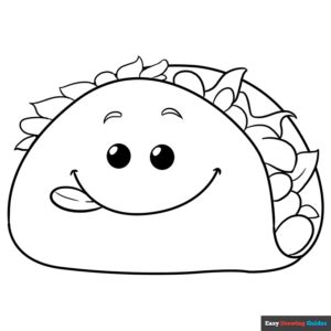 Funny Taco Coloring Page | Easy Drawing Guides