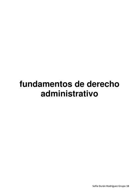 Apuntes Fundamentos De Derecho Administrativo Fundamentos De Derecho