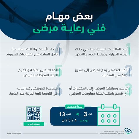 عام التخصصات الصحية تعلن بدء التقديم على برنامج فني رعاية مرضى