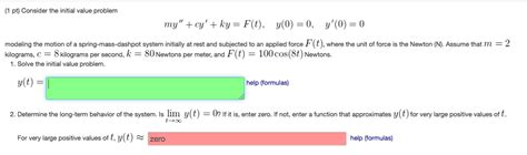 Solved Consider The Initial Value Problem My Cy Ky Chegg