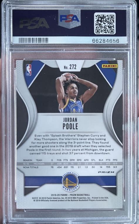 Jordan Poole Panini Prizm Psa Red White And Blue Rookie Ebay