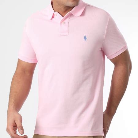 Polo Ralph Lauren Polo Manches Courtes Slim Coton Piqué Rose