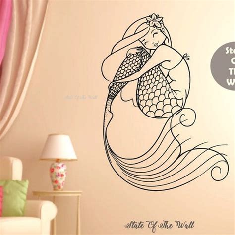 Mermaid Wall Decal Sticker Art Decor Bedroom Design Mural Etsy