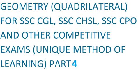 Geometry Quadrilateral For Ssc Cgl Ssc Cpo Ssc Chsl And Other