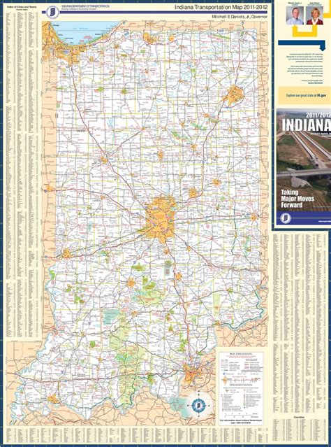 Large detailed map of Indiana with cities and towns - Ontheworldmap.com