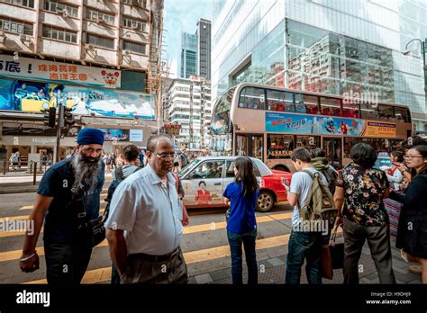 Street Hong Kong Famous Nathan Road Tsim Sha Tsui Stock Photo Alamy