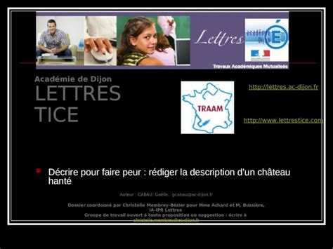 Ppt D Crire Pour Faire Peur R Diger La Description Dun Ch Teau