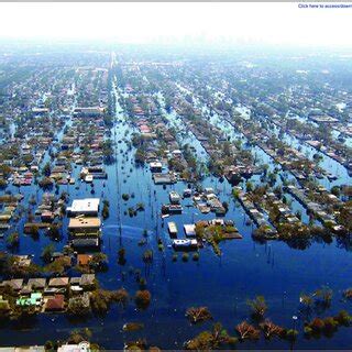 (Color) Flooding of New Orleans after Hurricane Katrina in 2005. (Image ...