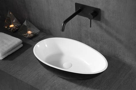 Lavabo Sobre Encimera Twa De Resina Mineral Solid Surface Blanco O