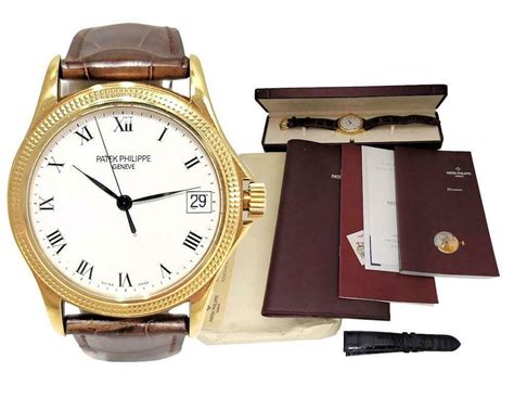 Mm Patek Philippe Geneve Calatrava Yellow Gold Automatic Date Wa