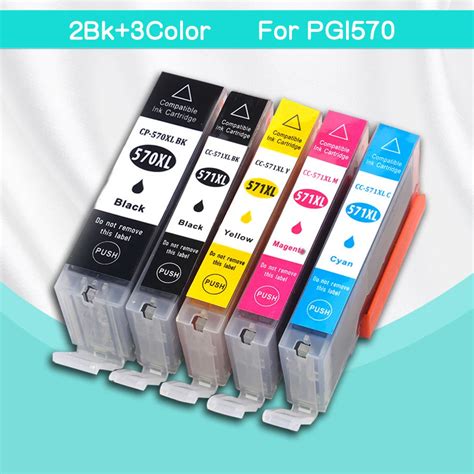 5pk Ink Cartridge Compatible For Canon Pixma MG5750 MG5751 MG5752