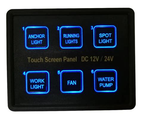 V V Gang Blue Led Capacitive Touch Screen Control Switch Panel