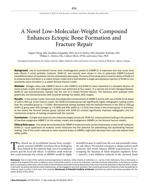 PDF A Novel Low Molecular Weight Compound Enhances Ectopic Bone