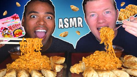 Asmr Samyang Hot Cheesy Carbo Noodles Eating Race Collab W