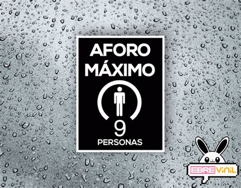 Vinilo adhesivo personalizado AFORO MÁXIMO para bares restaurantes y