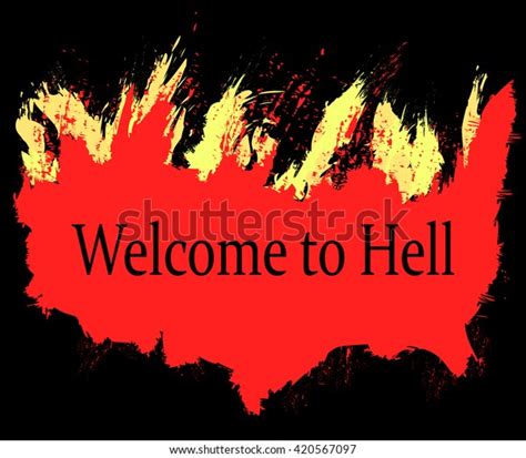 Welcome Hell Flames Hell Stock Vector Royalty Free 420567097