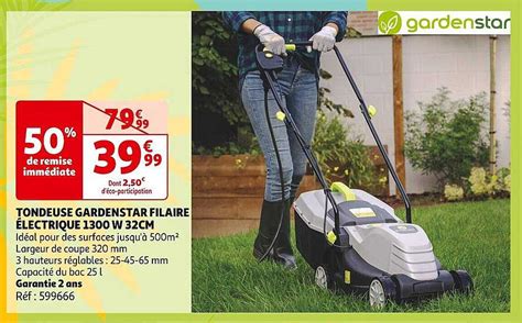 Promo Tondeuse Gardenstar Filaire électrique 1300 W 32 Cm chez Auchan