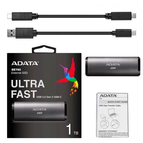 Dysk zewnętrzny SSD ADATA SE760 1TB USB3 2 A C Tytan PS5 XBOX Sklep