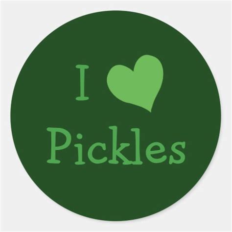 I Love Pickles Classic Round Sticker Zazzle