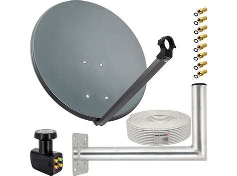 Premiumx Sat Anlage Cm Alu Antenne Quad Lnb M Kabel Wandhalter Cm