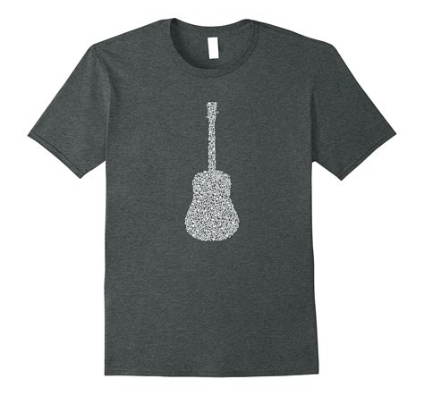 Musical Notes Acoustic Guitar Player T Shirt 4lvs