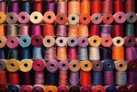 Premium Ai Image A Collection Of Colorful Spools Of Thread In The