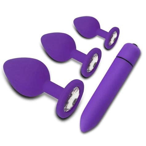 Kit Plug Anal Em Silicone Joia Na Base E C Psula Vibrat Ria Me