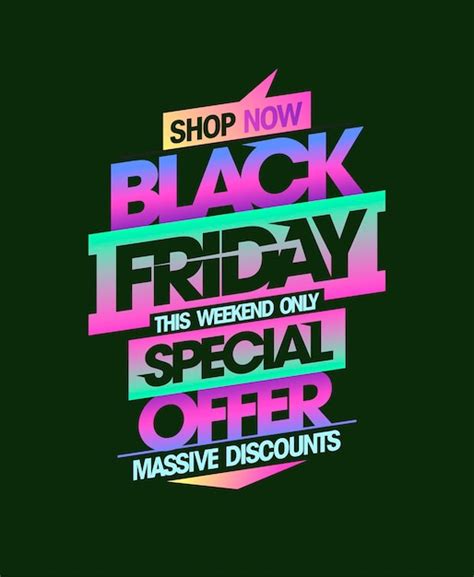 Premium Vector Black Friday Sale Special Offer Massive Discounts Vector Poster Template