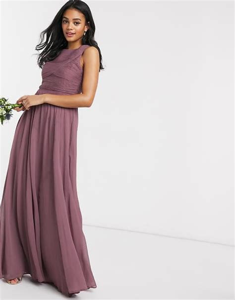 Asos Design Bridesmaid Maxi Dress With Soft Pleated Bodice Asos