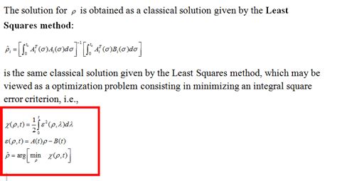 Solution Given By The Least Squares Method