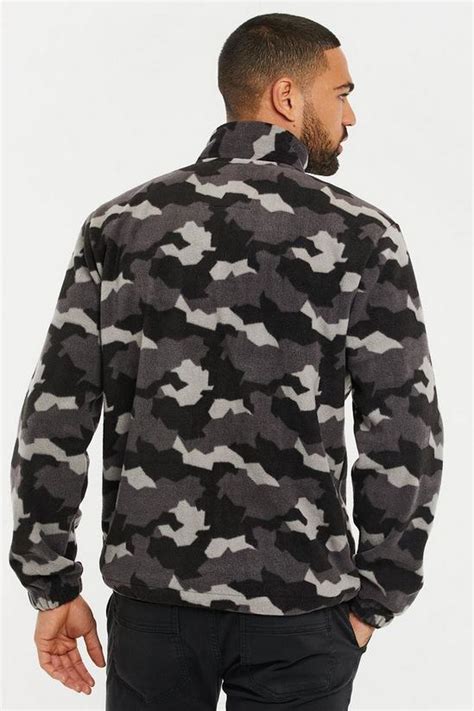 Jackets And Coats Fowler Camo Print Borg Zip Through Fleece Threadbare