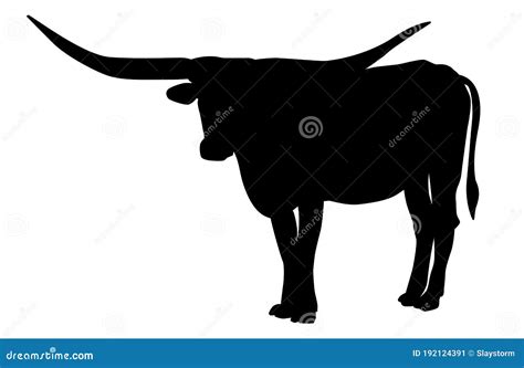 Texas Longhorn Bull, Cattle Icon, on White Background Stock Vector ...