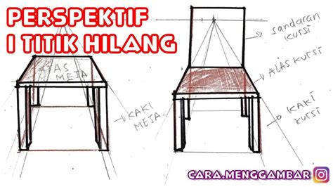 Cara Menggambar Meja Dan Kursi Dengan Perspektif 1 Titik Hilang Ep 368