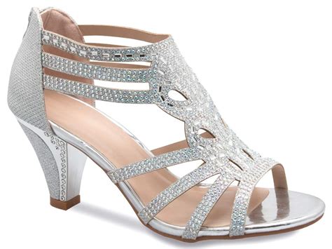 Olivia K Womens Open Toe Strappy Rhinestone Dress Sandal Low Heel