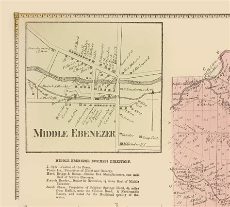 Historic City Map West Seneca New York Stone 1866 23 X 2556 V