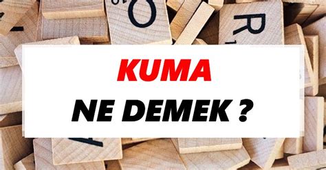 Kuma Ne Demek Tdkya G Re Kuma S Zl K Anlam Nedir Tdk Anlam Haberleri