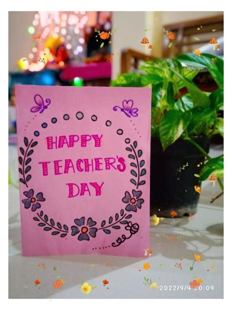 Greeting Card On Teachers Day💙💙 Handmade Teachers Day Cards Happy