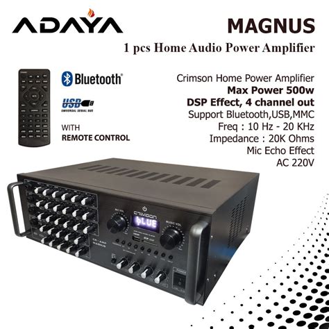 Jual Power Amplifier Home Audio 500w CRIMSON MAGNUS Bluetooth And