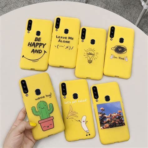 For Samsung Galaxy A20 A20e A20s Cover Case Soft Tpu Silicone Yellow