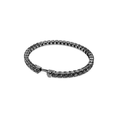 Swarovski Matrix Tennis Bracelet Round Cut Black Ruthenium M