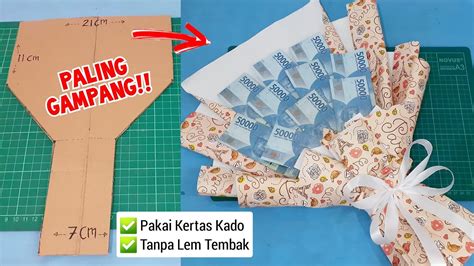 DIY Buket Uang Pakai KERTAS KADO Cocok Untuk Pemula Buket Uang 10