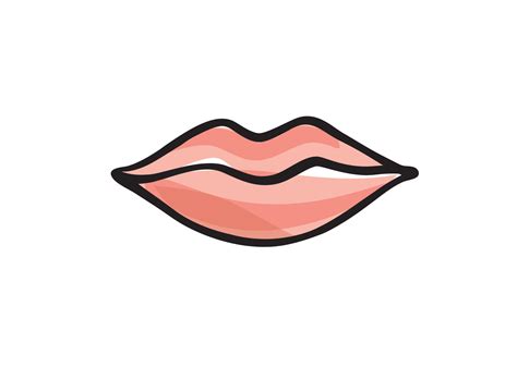 Lips Female Sexy Red Lips Line Drawn Illustration Beautiful Woman