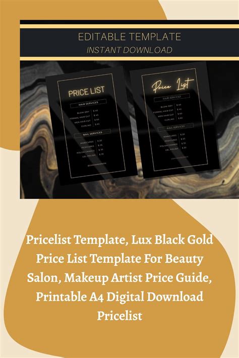 The Black Gold Price List Is Displayed In This Image